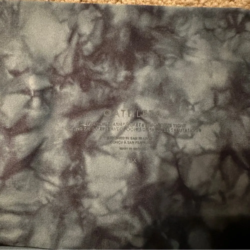 Athleta Salutation Stash Pocket II Printed 7/8 Tight Leggings in Riptide Grey 2X - Image 9