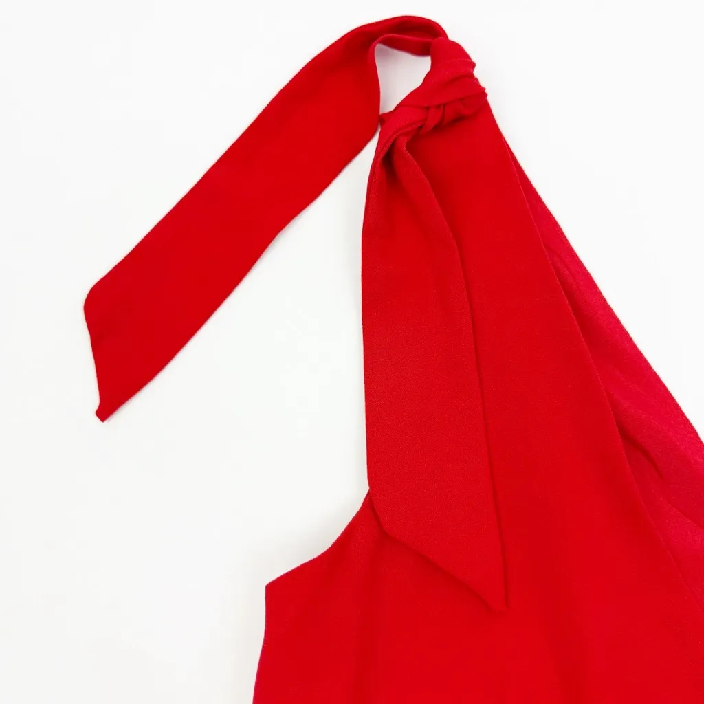 Pomander Place X Tuckernuck Babydoll Tie Shoulder Mini Dress Holiday Red - Image 9