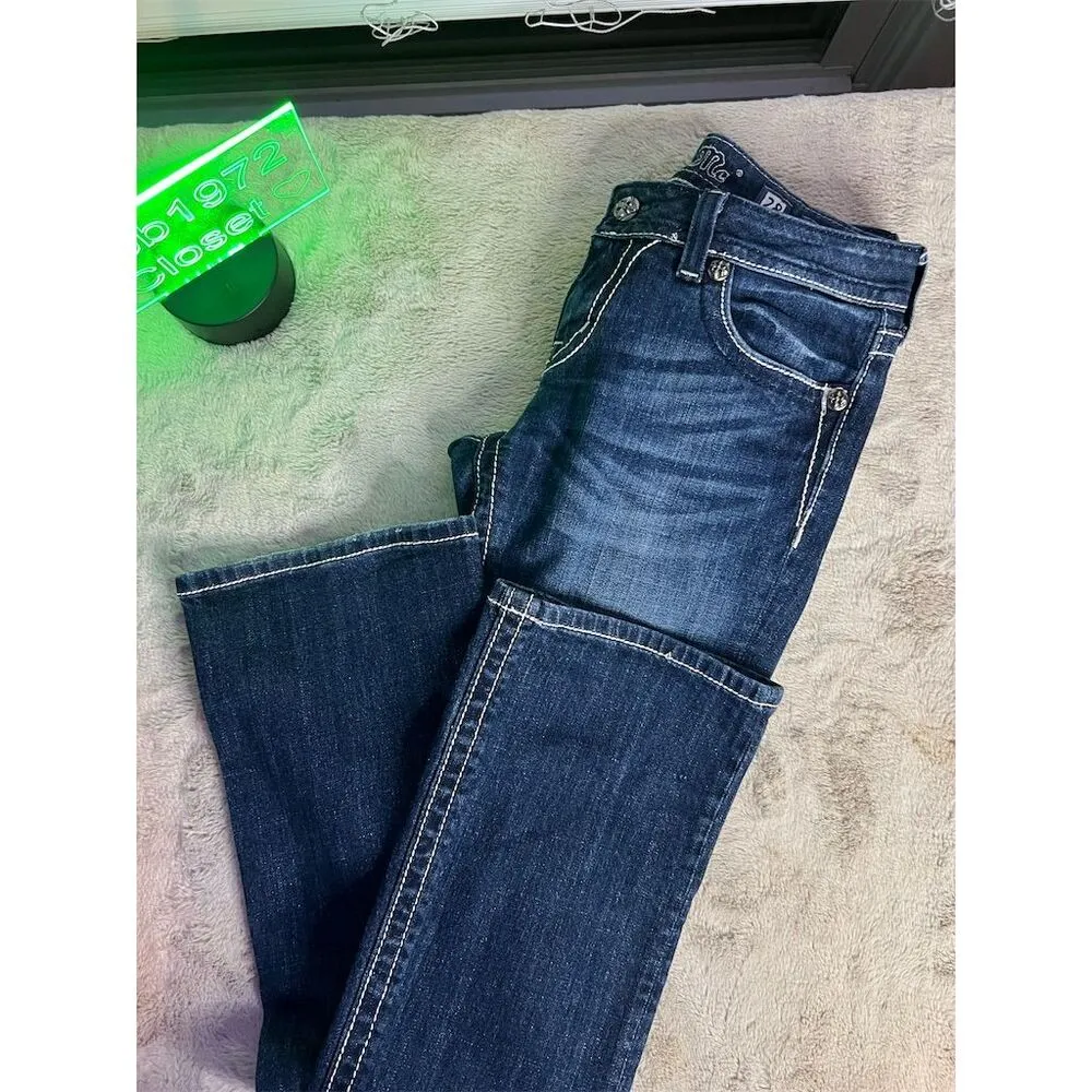 Miss Me Women's Bootcut Jeans Size 28 Blue Bling Embellished Mid Rise - Image 12