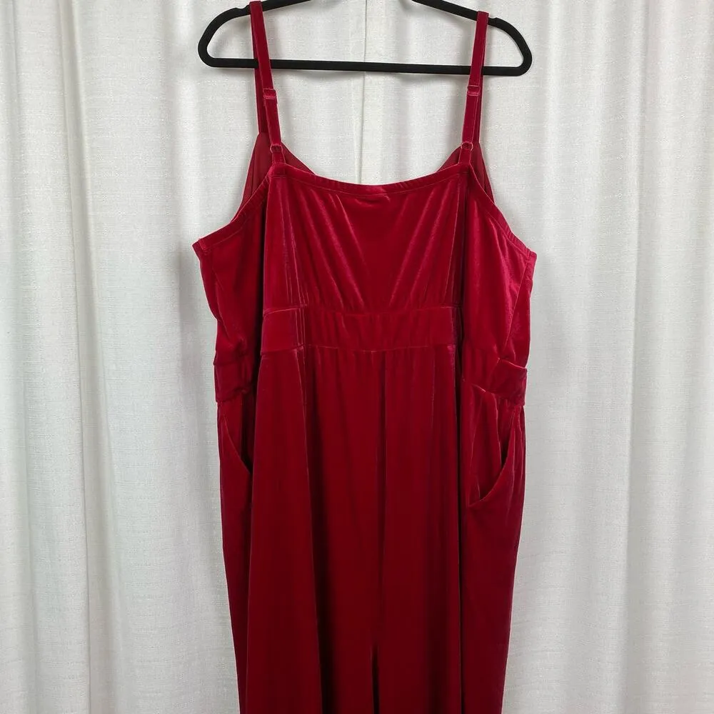 Torrid Red Velvet Cami Wide Leg Jumpsuit Sz.4 NWT - Image 13