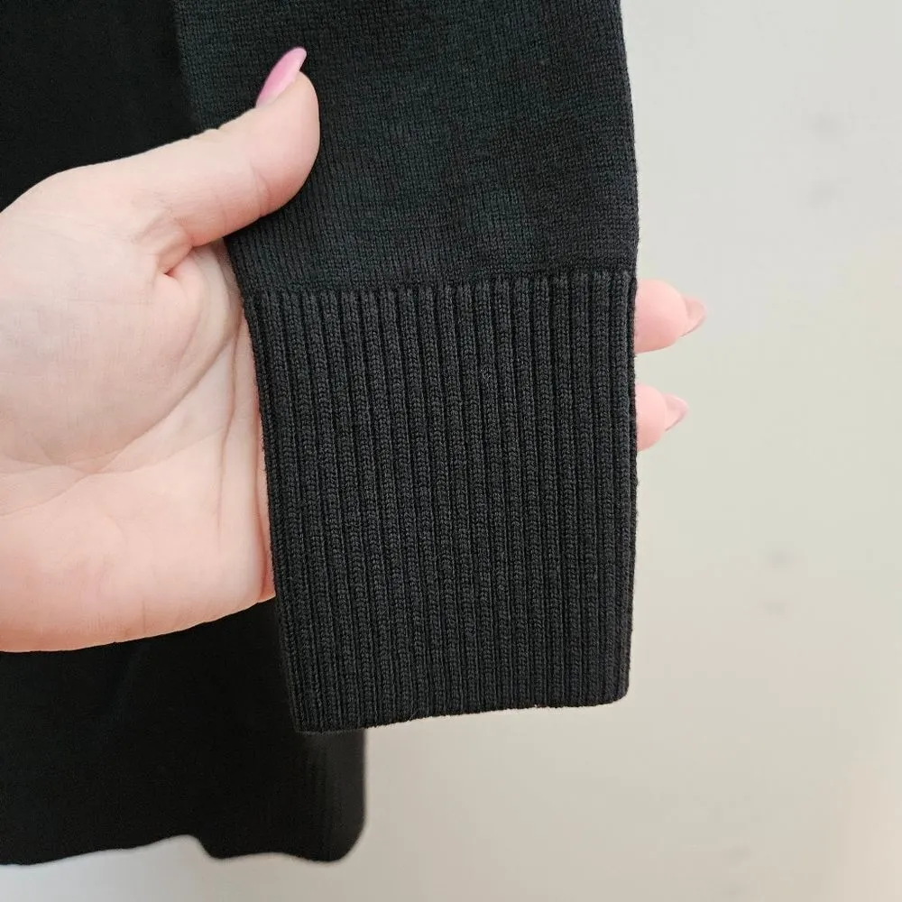 Ann Taylor Dress Long Sleeve Turtleneck Black Knit Merino Wool Business Casual - Image 4