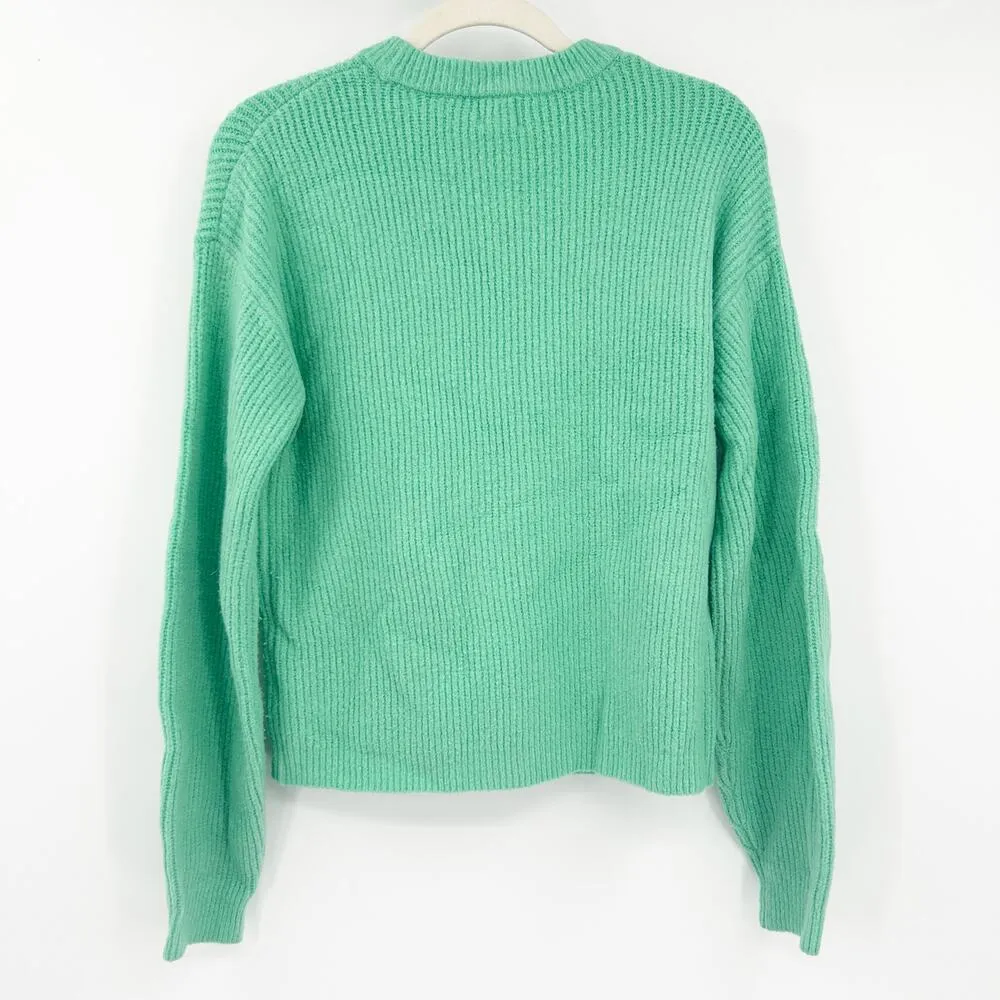 A New Day Womens Red Cherry Embroidered Ribbed Cozy Knit Crewneck Sweater Size S - Image 7