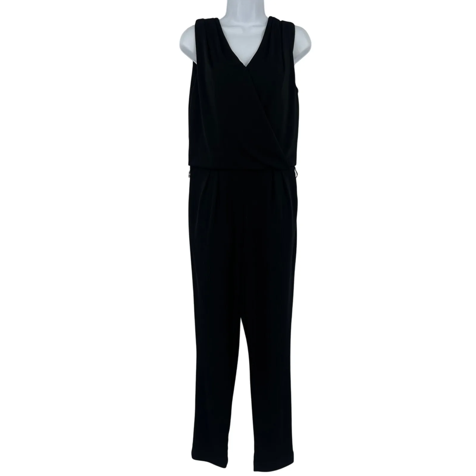 Mark Zunino Sleeveless Wrap Jumpsuit Sz 4 Whimsigoth Elegant Quiet Luxury Modern Black - Image 15