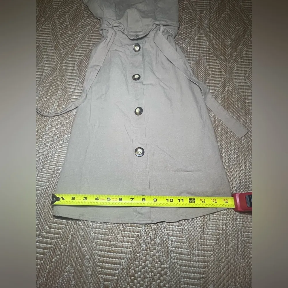 Monteau Los Angeles Women's Tan ,Tank Dress,Belted,Tie Front, Size S - Image 7
