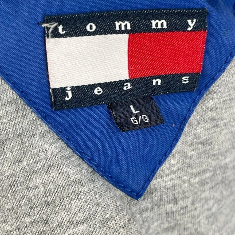 Vintage 90's Tommy Hilfiger Down Filled Quilted Bomber Fleece Jacket Coat - Image 9