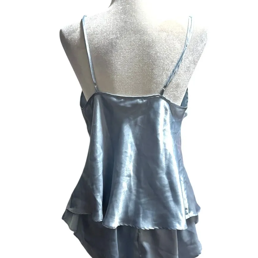 Vintage Victoria’s Secret Gold Label Satin Cami & Short Set Powder Blue - Image 3