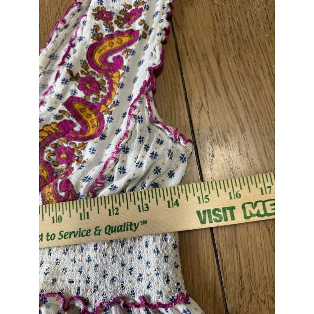 Anthropologie Lilka Maggie Embroidered White Paisley Sleeveless Dress Small Boho - Image 5