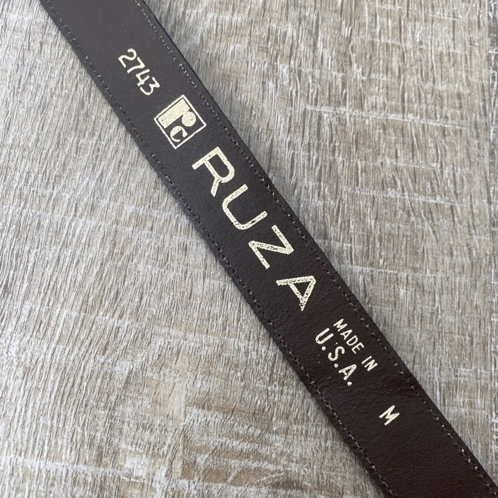 90s Vintage Teal Blue Textured Leather Belt Brass Buckle Women’s M Southwestern Size M - Image 7