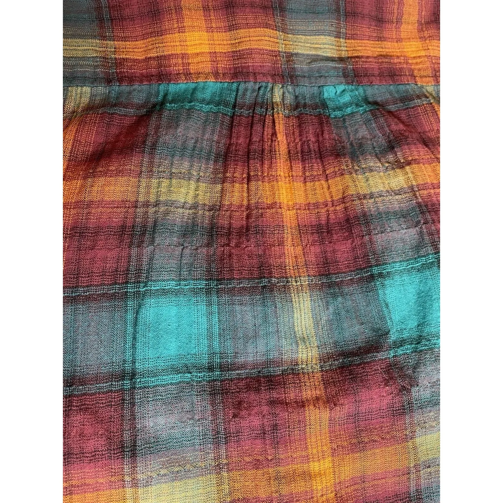 Woolrich Plaid Popover Shirt Womens Medium Long Sleeve Lightweight Flannel Style - Image 4