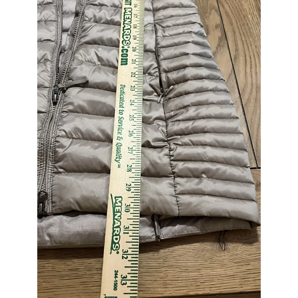 Eddie Bauer Champagne 80% Down Puffer Coat‎ Sz Small Preppy Modern Designer NICE - Image 4