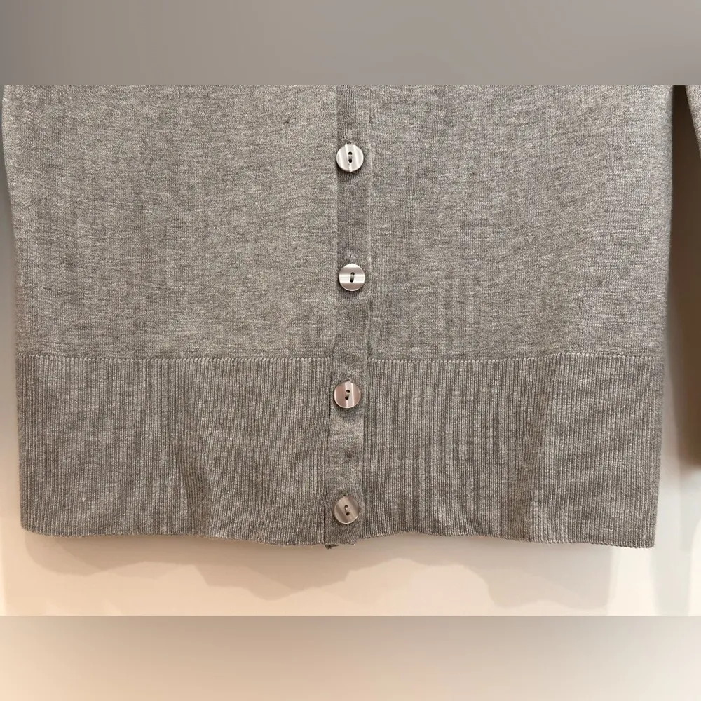 Premise Studio Cardigan Sweater Button Up Mist Gray Heather Medium Workwear Cozy - Image 6