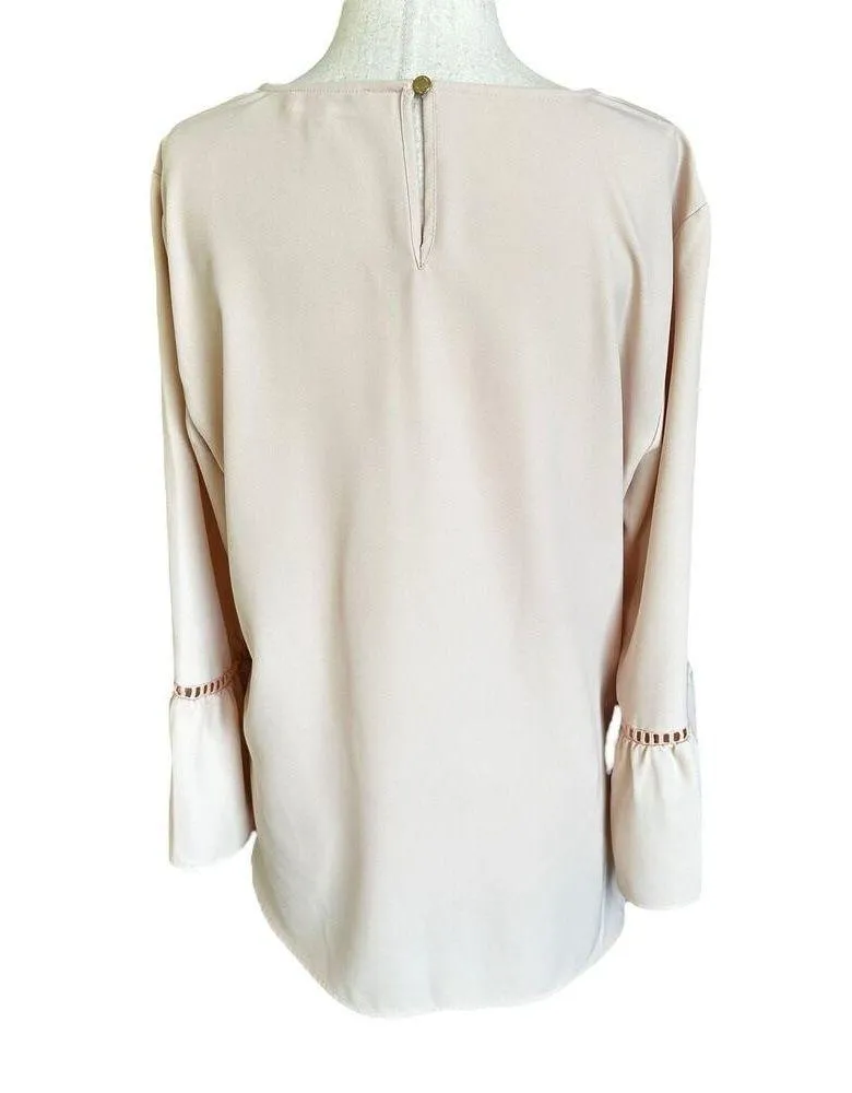 Calvin Klein Peach Lined Basic Blouse Women Size Medium | 67-37 - Image 2