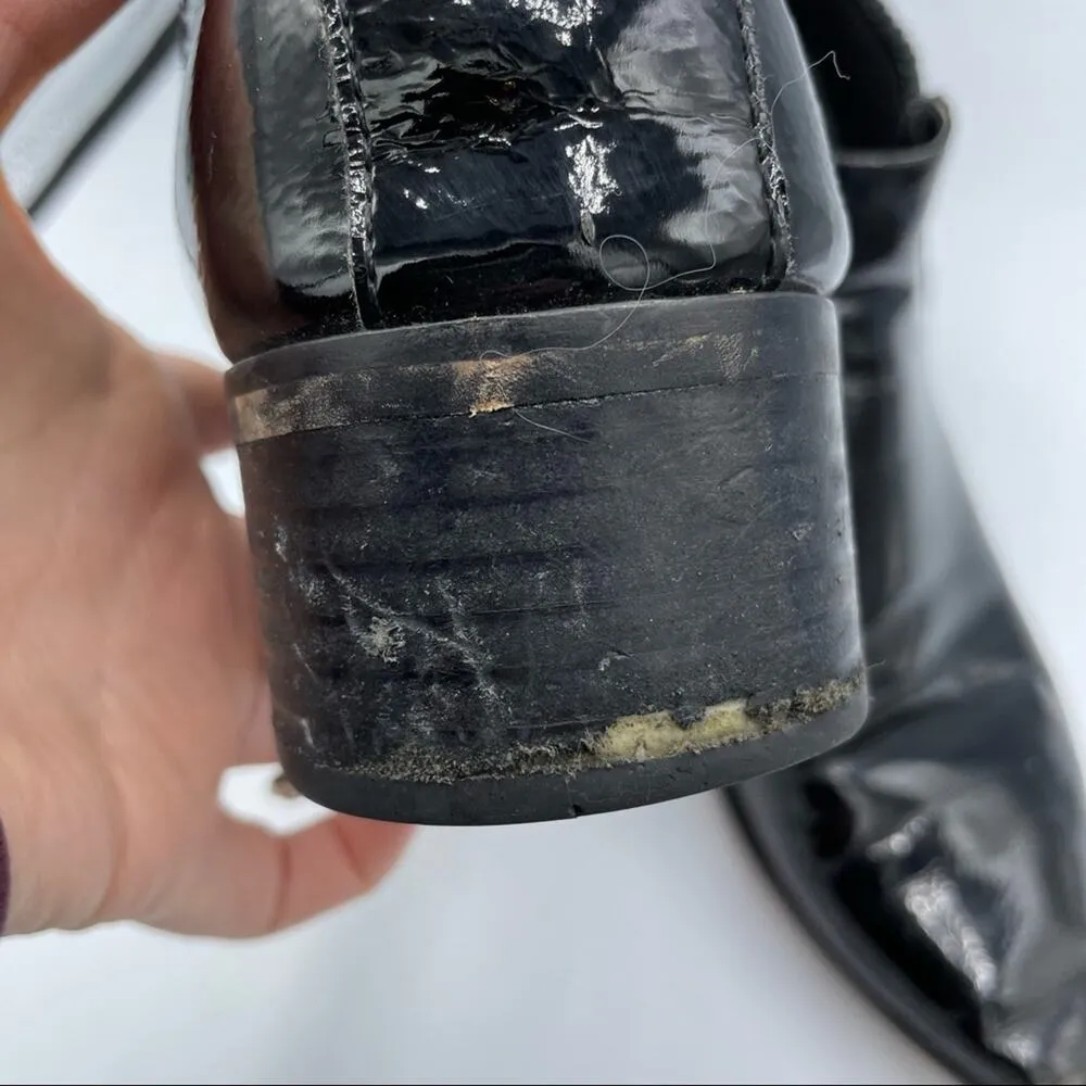 Dolce Vita Black Patent Leather Pointed Toe Ankle Boots Womens .5 Chelsea Fall Size 7.5 - Image 7