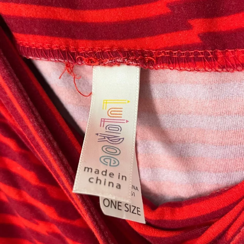 LuLaRoe Striped Heart Leggings - Size OS - Image 3