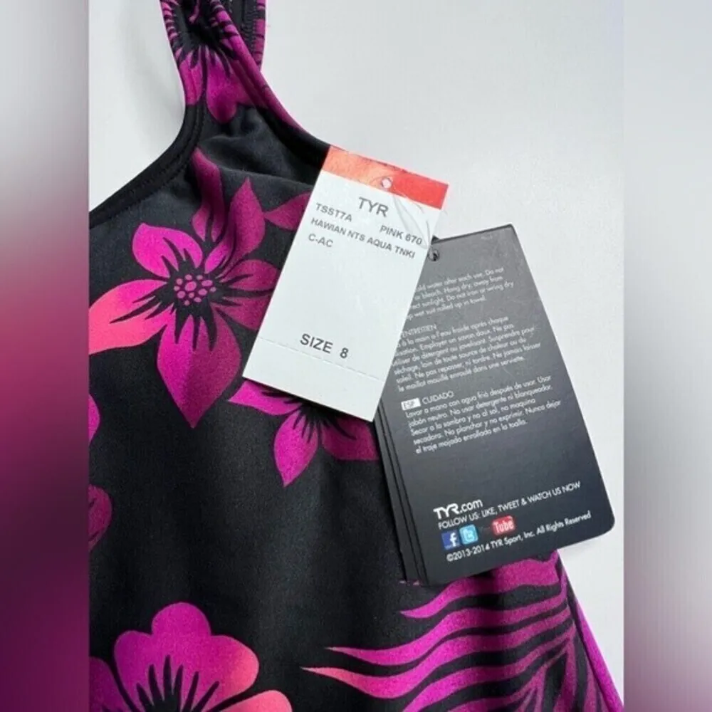 TYR women’s Hawaiian nets Aqua TNKI Pink Size 8. - Image 4