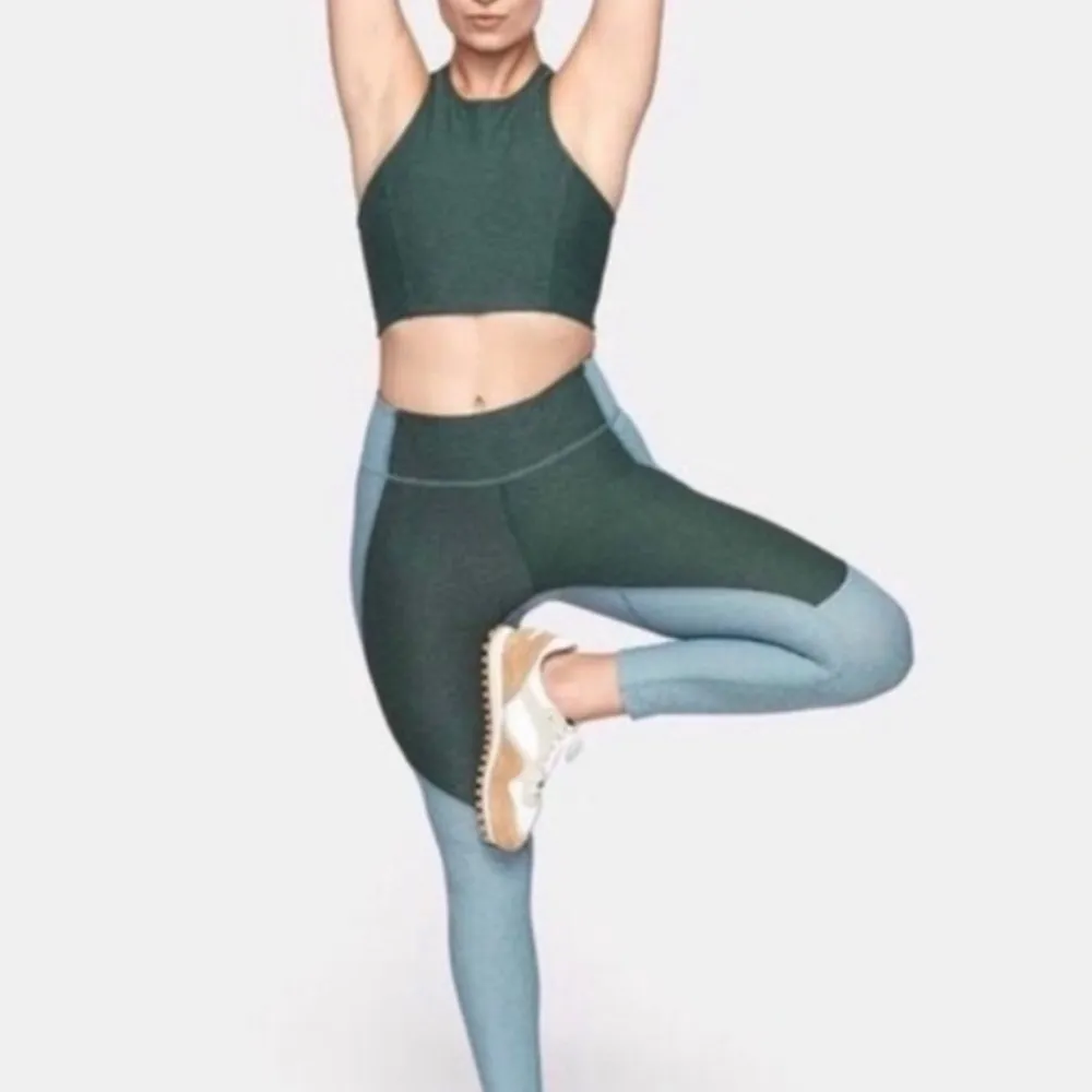 Outdoor Voices 3/4 Warmup Leggings - Slate & Hunter Green Size M - Image 4