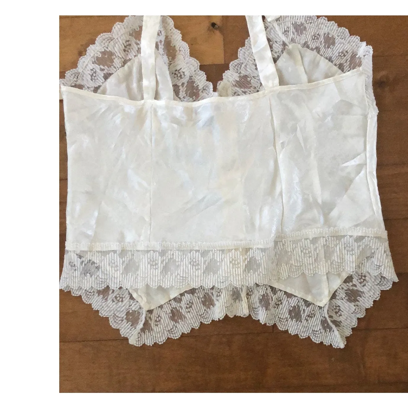NWT Vintage 1990s Lauren Alexandra Ivory Lace Bustier Camisole size large White - Image 7