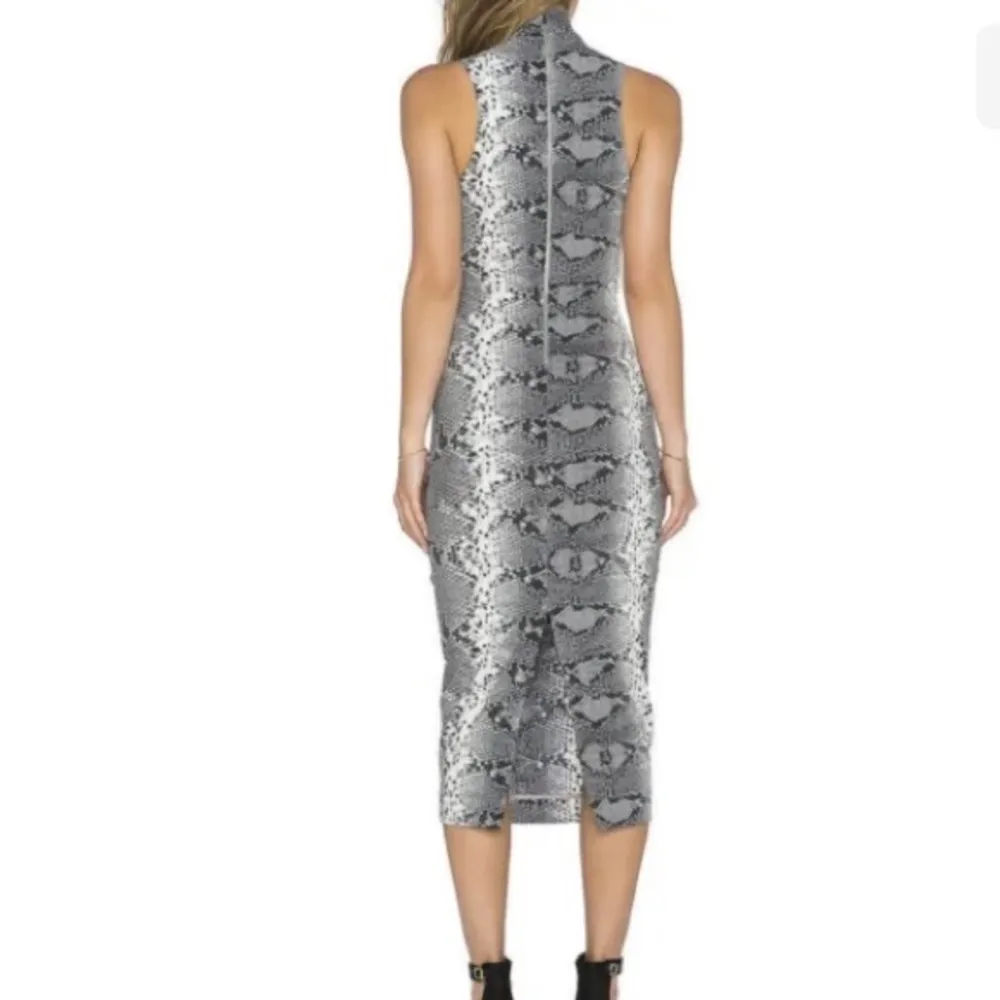 Elizabeth and James Boa Mock Turtleneck Sleeveless Bodycon Python Dress Size 2 - Image 3