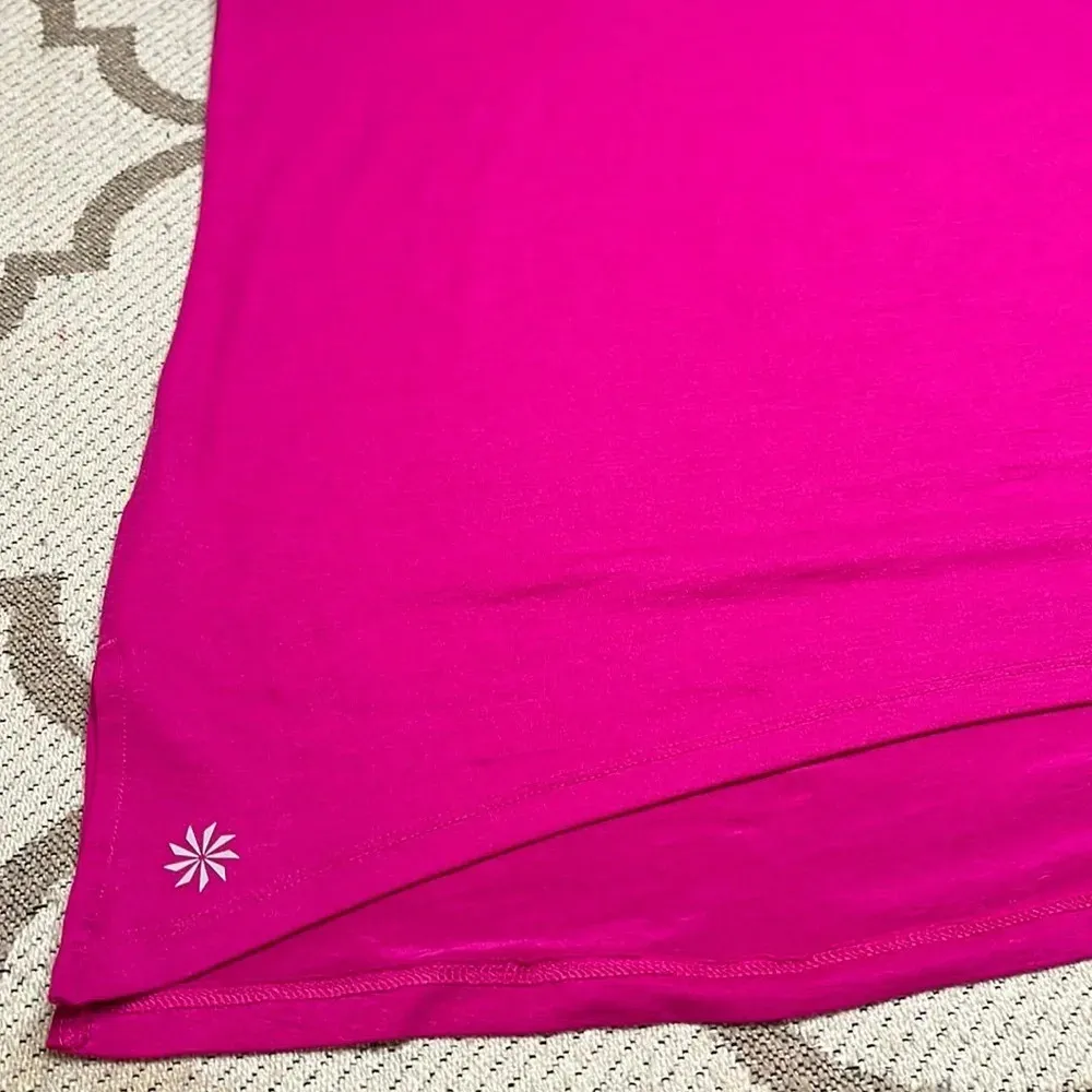 Athleta pink Racerback cutout back side slits short sleeve shirt - Image 8