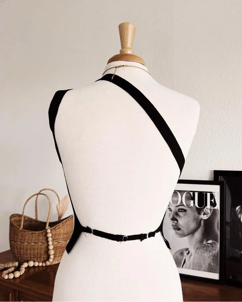 RIBBED BACKLESS ONE SHOULDER TOP #0353 Size L - Image 5