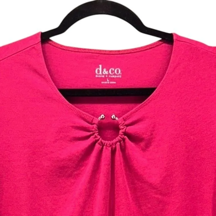 Denim and Co Tunic Blouse‎ Red Large - Image 3