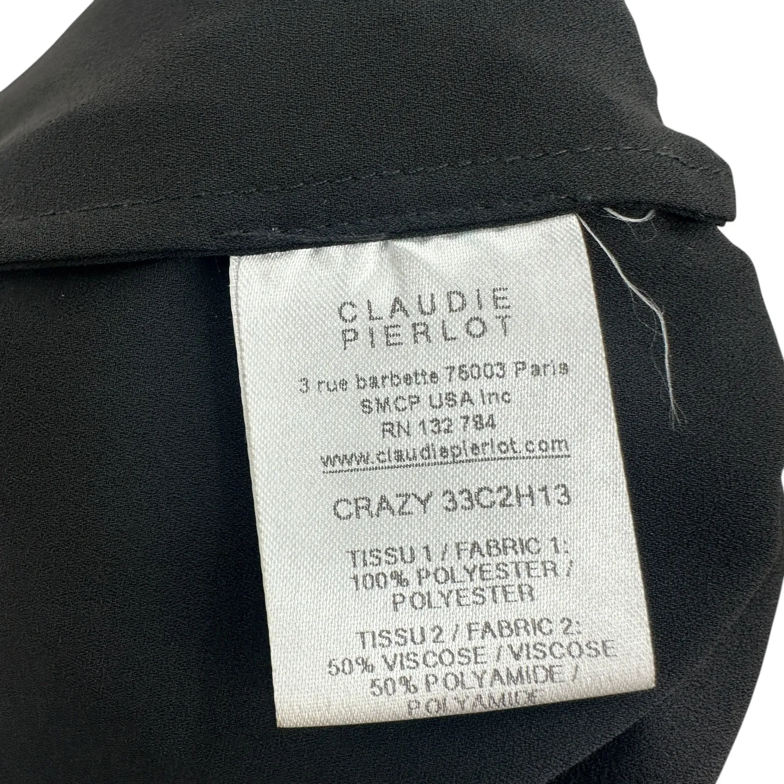 Claudie Pierlot Lace Sleeve Blouse Button Down Top Black Size 36 US 4 - Image 11