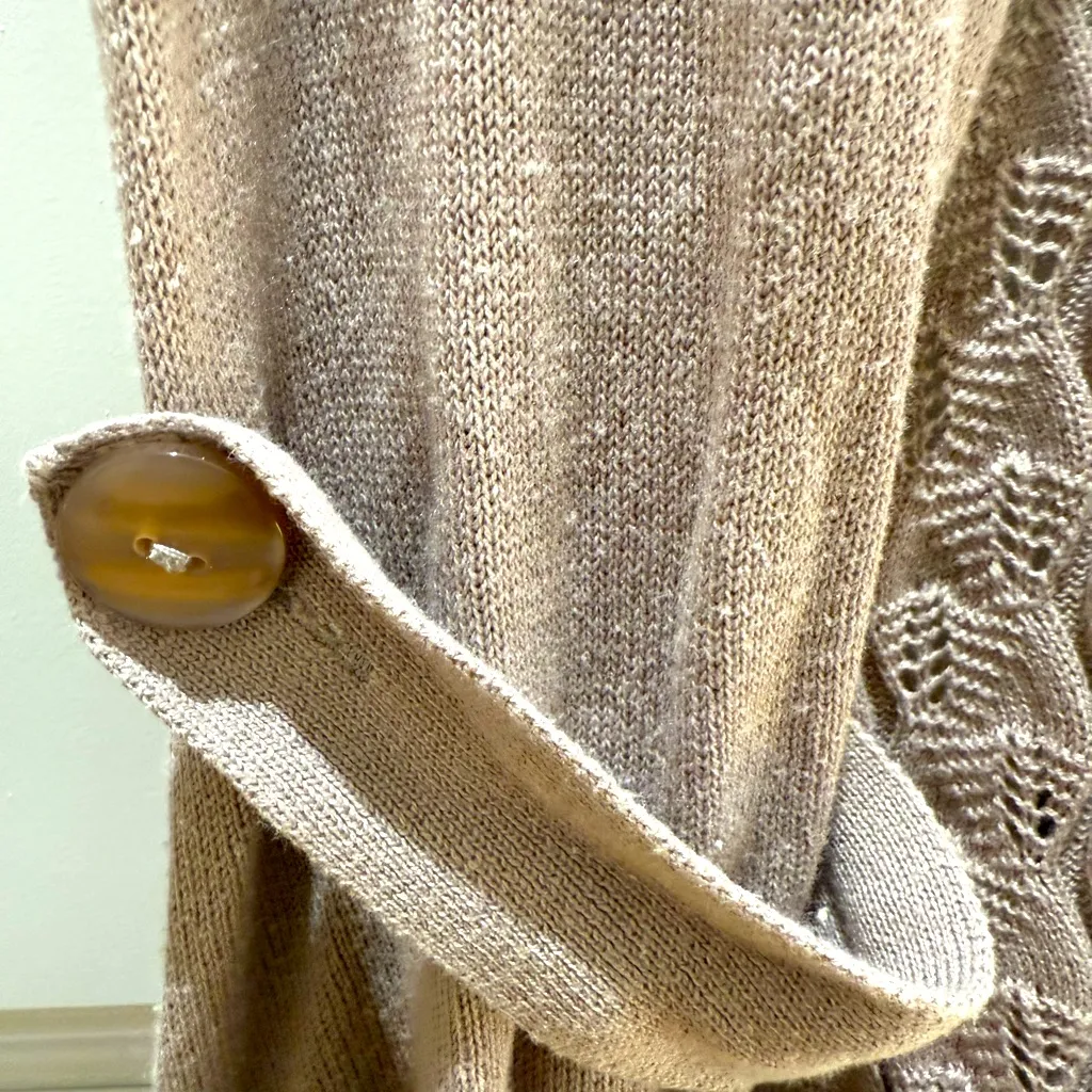 INC International Concepts Crochet Sweater Vest Size S Long Line Knit Spring - Image 4