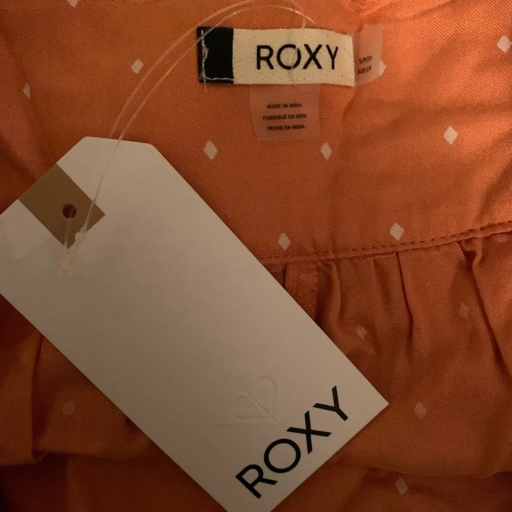 NEW ROXY Orange Coral Printed Side Zip Shorts - Image 3