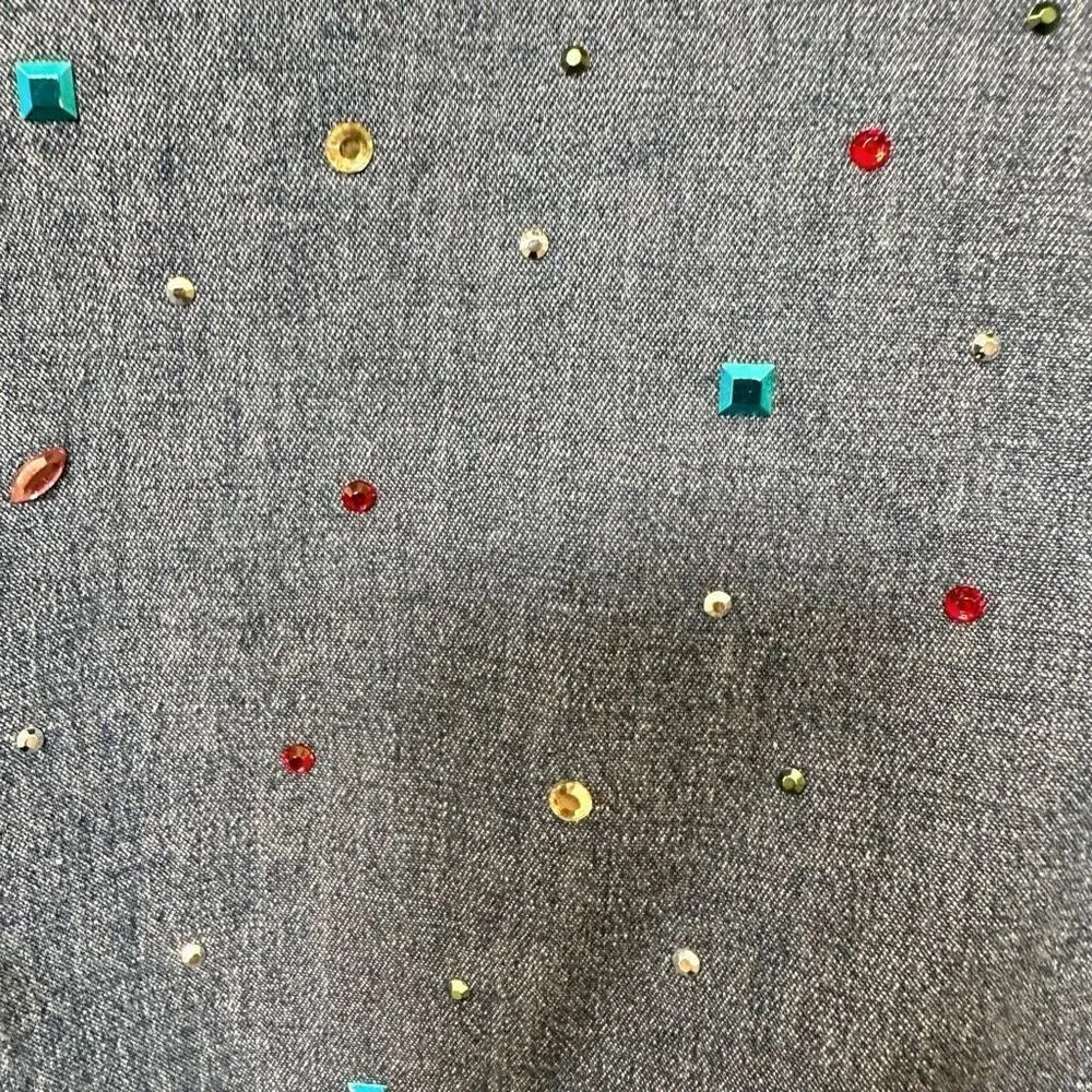 Quaker factory denim rhinestone shirt Blue Size M - Image 7