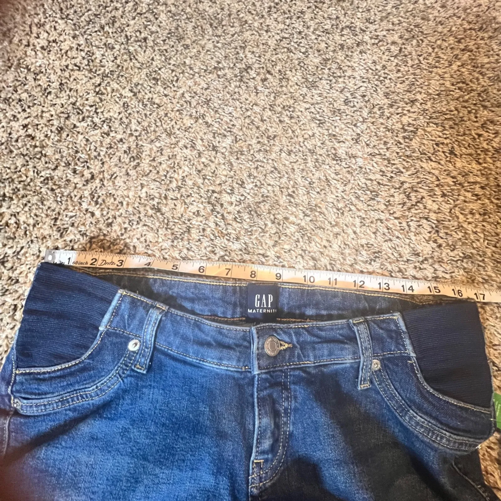 GAP Maternity Jeans Blue Wash Cropped Straight Leg Size 29/8 Short - Image 5