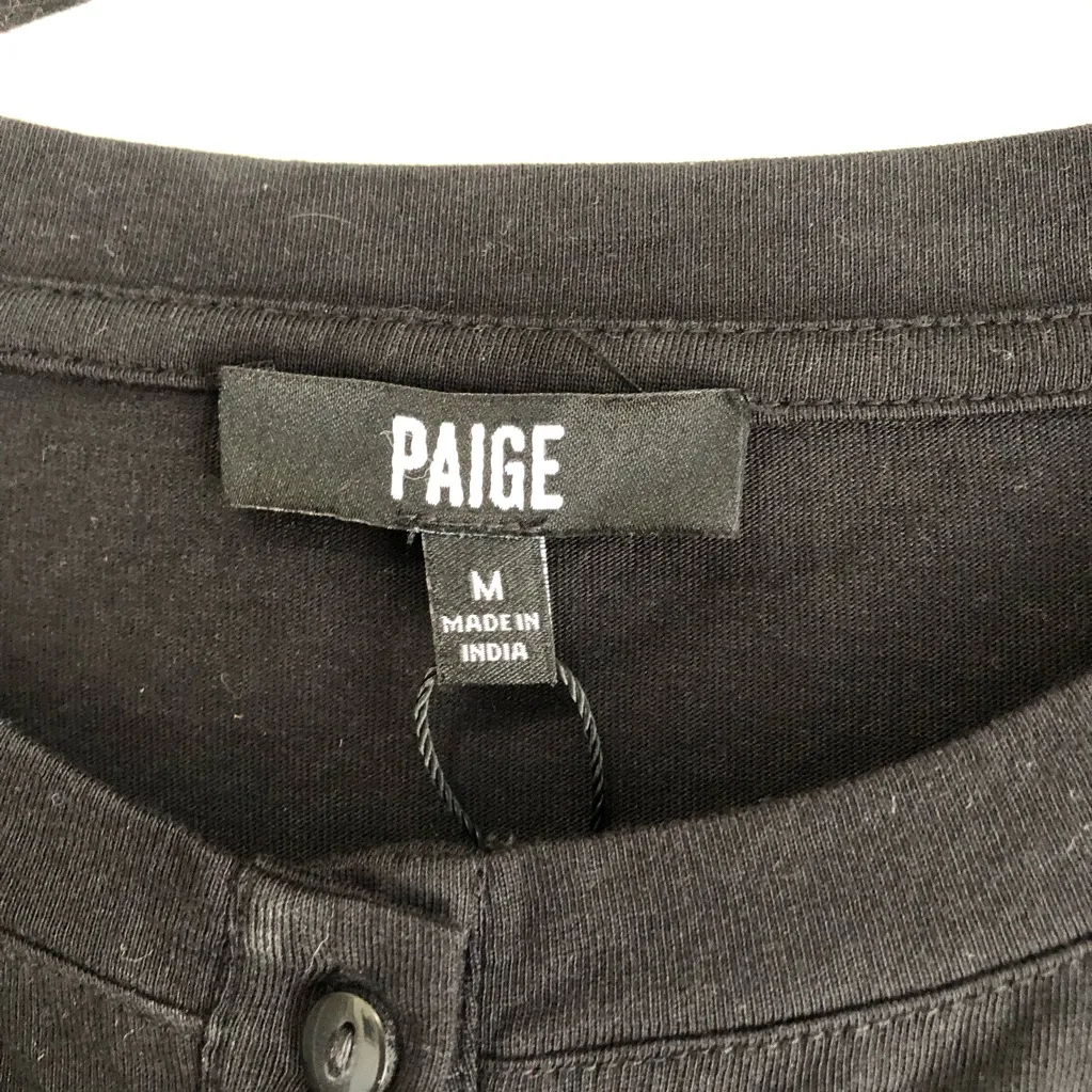 PAIGE Caliban Top - long sleeve cotton button placket size medium - Image 6