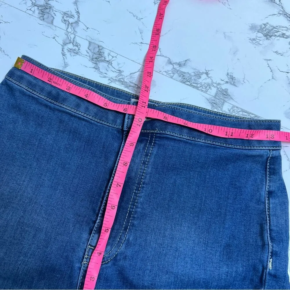 Free People Just Float On Flare High Rise Waist Jeans Jericho Blue Sz 28 - Image 7