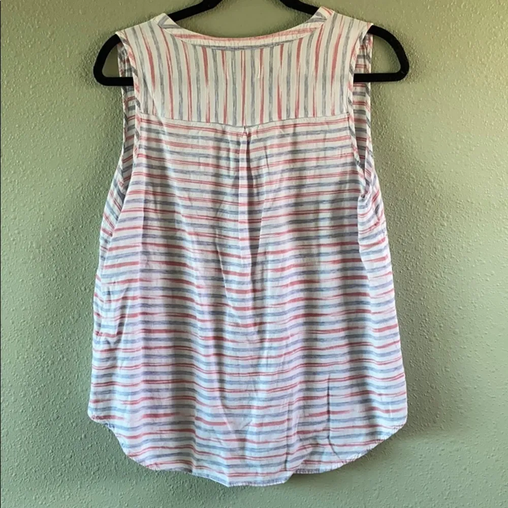 Bass Co popover sleeveless blouse sz XL stripe - Image 7