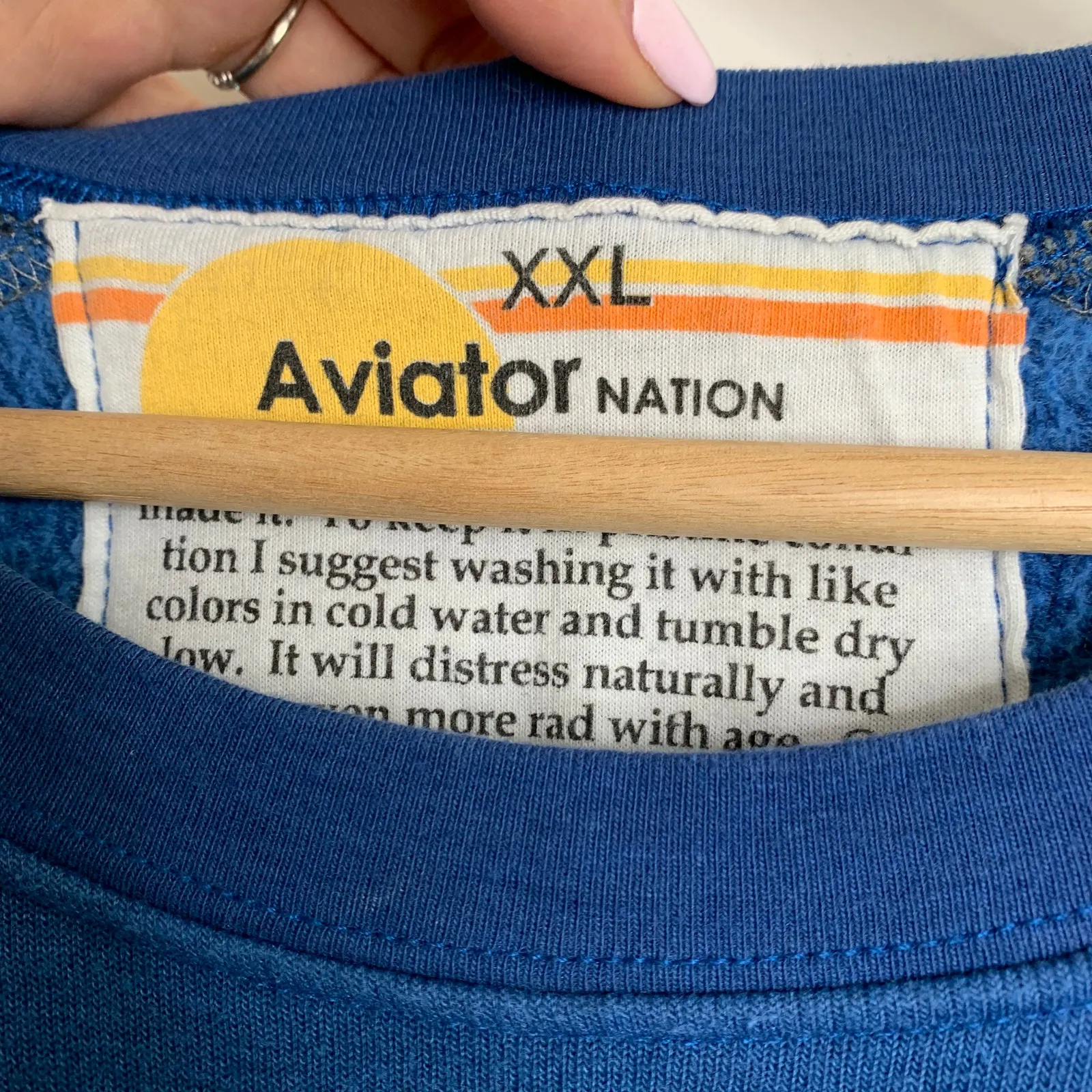 Aviator Nation Blue Crewneck Blue Grey Sweatshirt XXL - Image 9