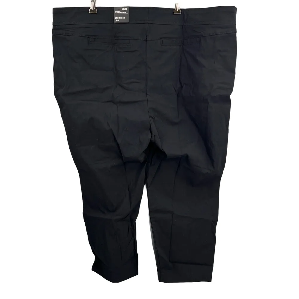 Torrid Studio Jetsetter Straight Leg Pants Black Millennium Stretch 28XS New - Image 3