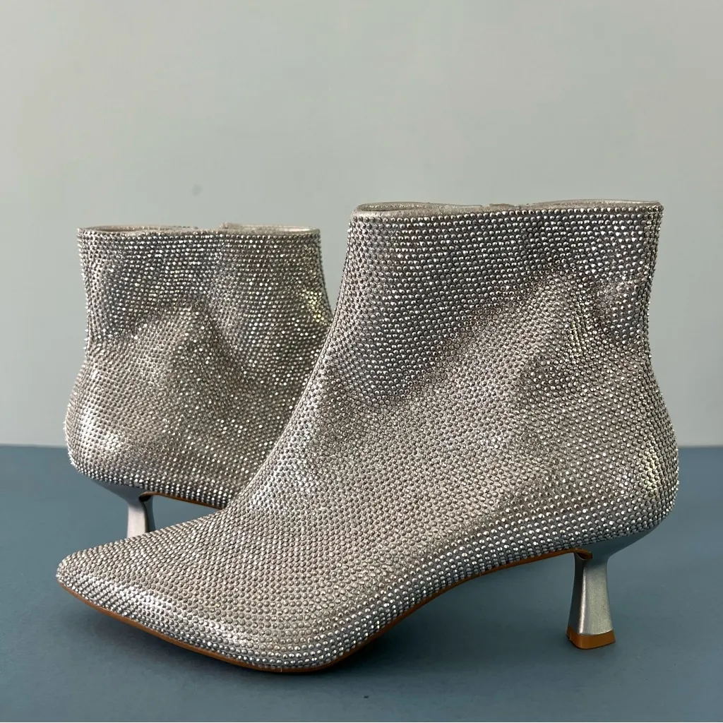 Alex Marie Gamina Rhinestone‎ Embellished Kitten Heel Booties - Image 3