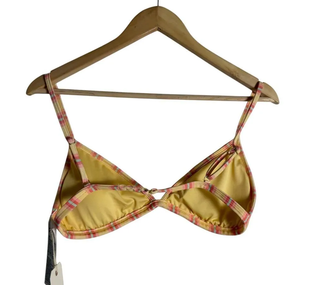 Billabong Sunchaser Ceci Striped Triangle Bikini Swimsuit Top in Pineapple XL - Image 7