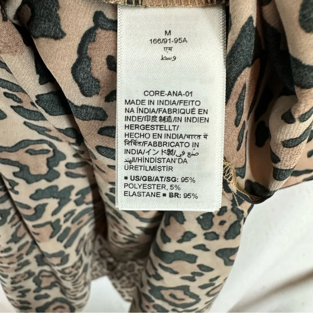 NWT Lucy Swhims The Drop Cheetah Print Slip Dress Pajama Shirt Button Up Medium Brown - Image 12