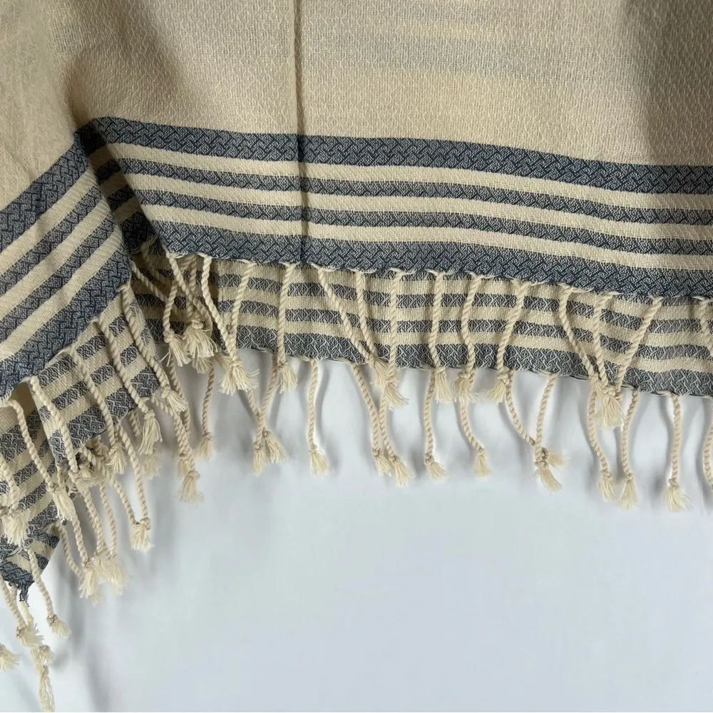 Tribe Alive Handmade Fringe Striped Poncho Western Rustic Boho‎ - Image 10