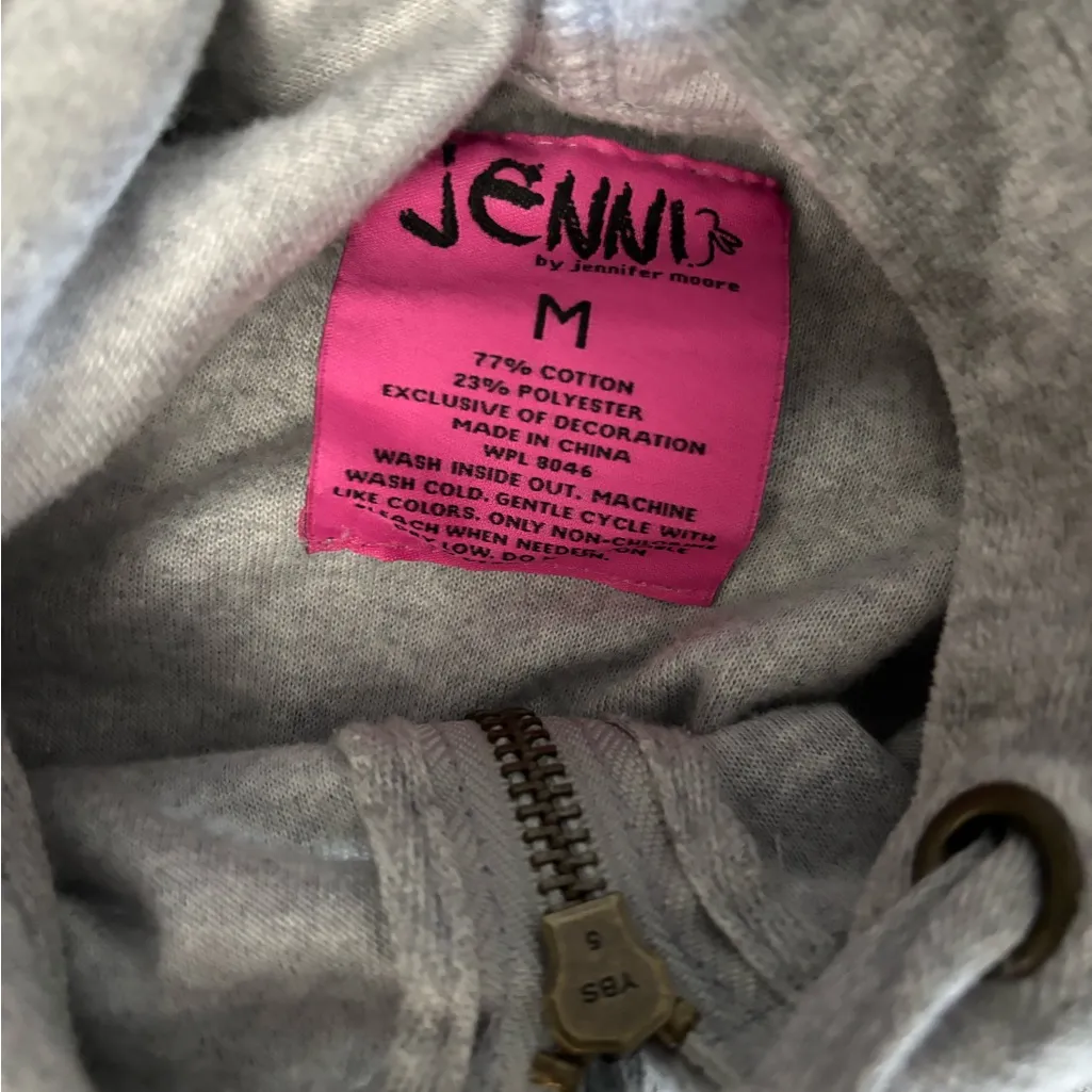 Jenni Gray Track Pants & Hoodie Set with black rhinestones bow velour Size M - Image 9