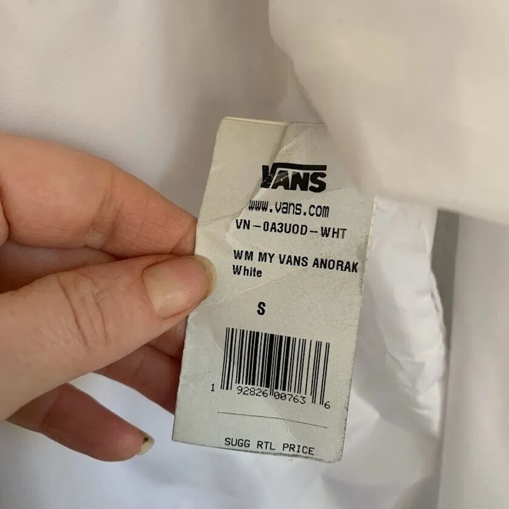 Vans Windbreaker Full Zip Jacket Women's Size Small S White I Love My Vans NWT - Image 6