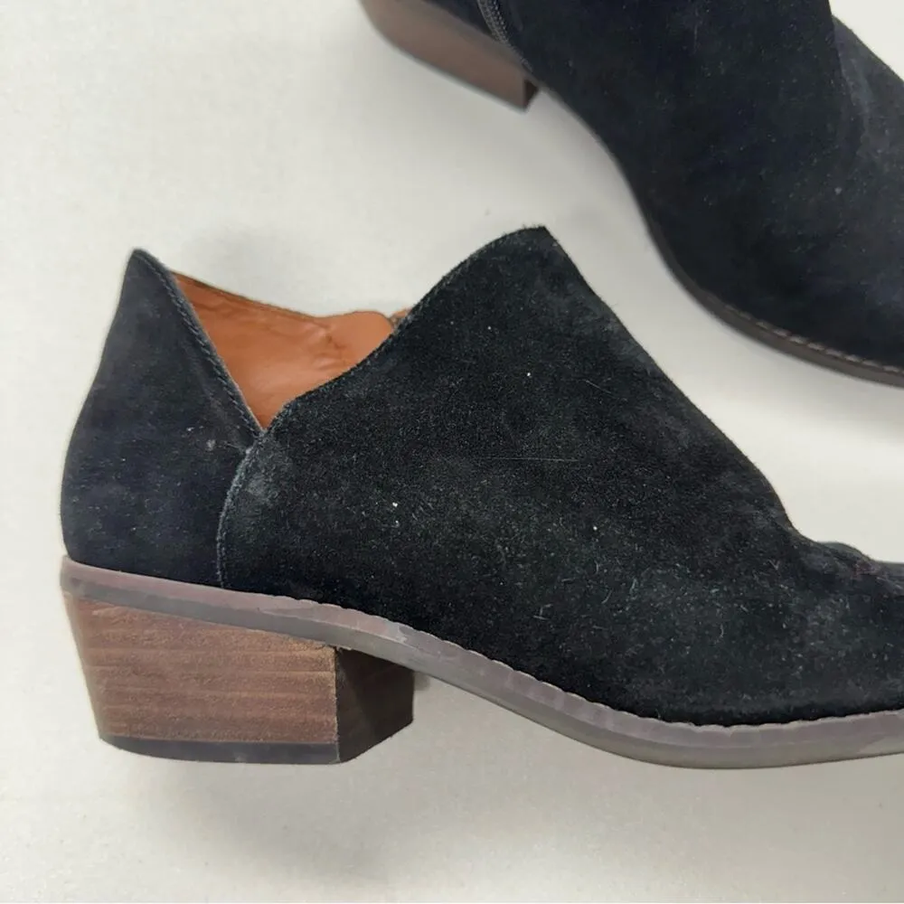 Lucky Brand Black Suede Leather Ankle Boots Booties Womens 7.5 Shooties Fall - Image 2