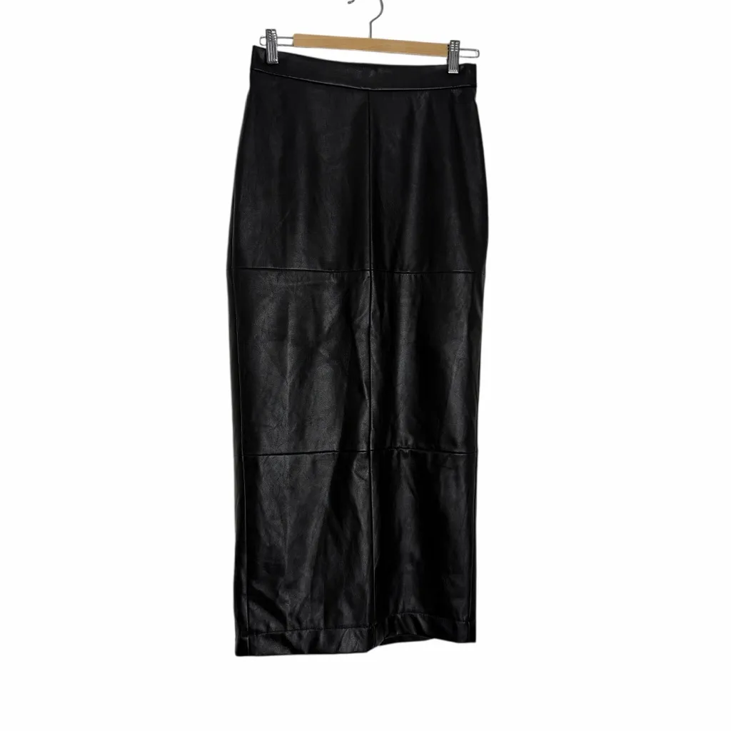 Rosetta Getty Faux Leather Column Skirt Black Size 4 - Image 5