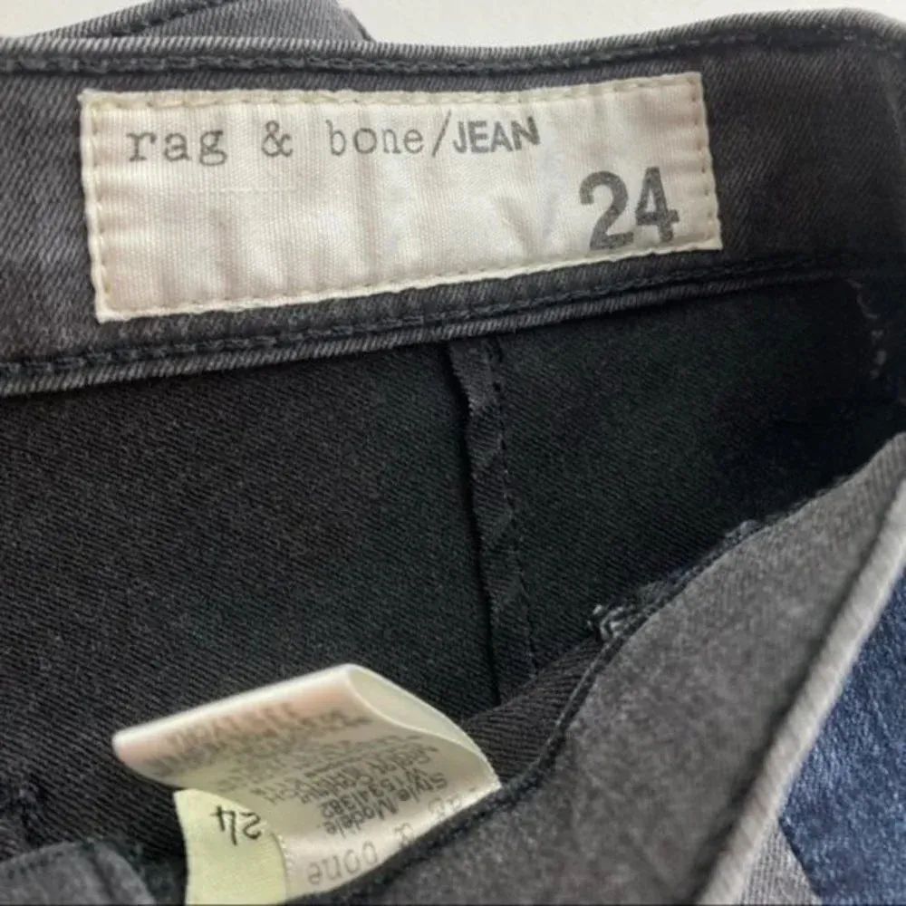 Rag and Bone • Grey Navy Tuxedo Striped Sk… - Image 3