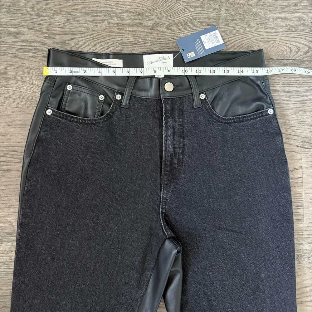 Universal Thread Mid‑Rise Faux Leather 80’s Slim Jeans - Size 10R - Black -‎ NWT - Image 6