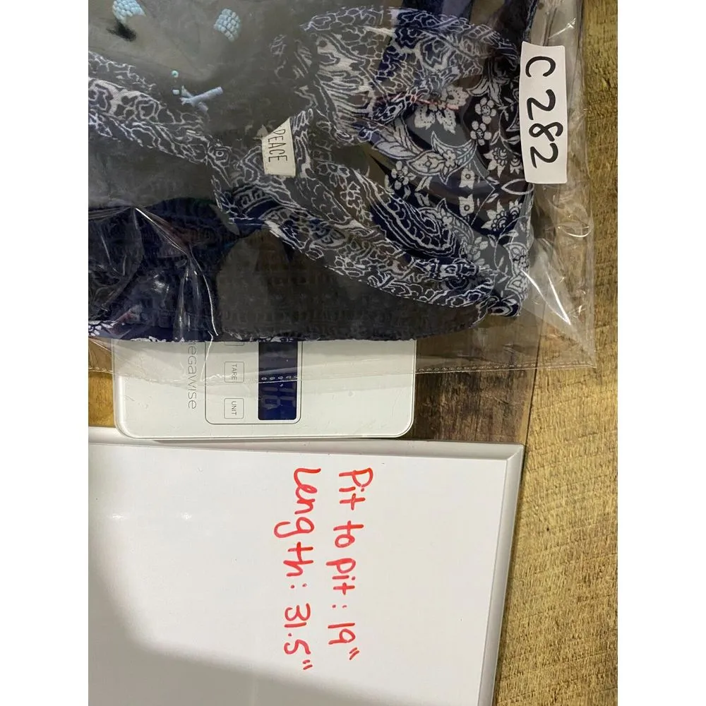 Patrons Of‎ Peace Boho Floral Cold Shoulder Flare Sleeve Mini Dress XS Crochet - Image 9