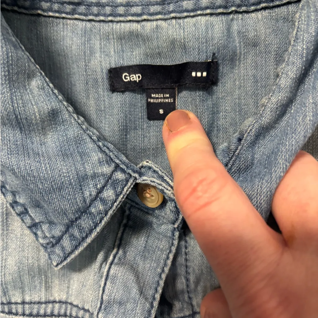 GAP Blue Denim Shirt Dress - Image 5