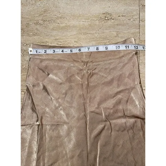 DO+BE Gold  Metallic Flowy Skirt Size S A-line‎ - Image 3