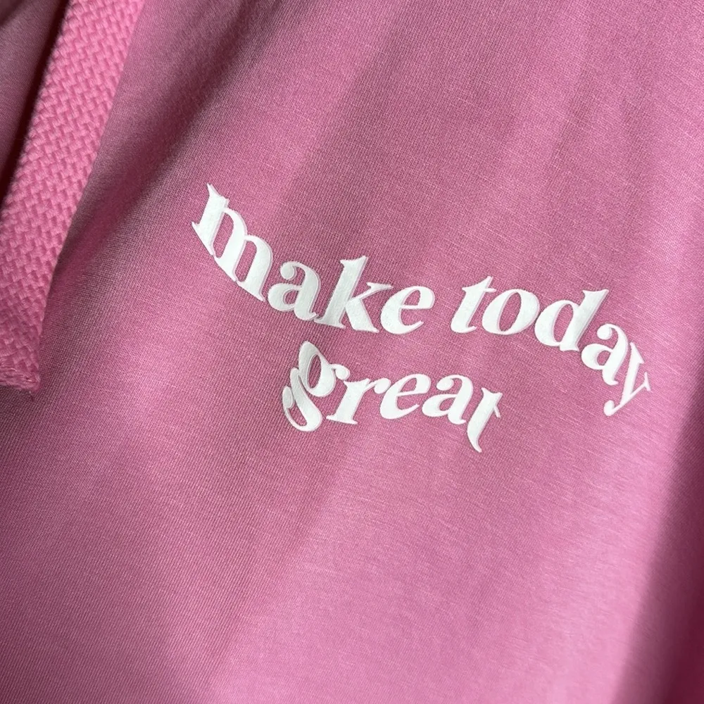 NWT Simply Southern Color Block Make Today Great Cropped Hoodie Pink Size Large - Image 7