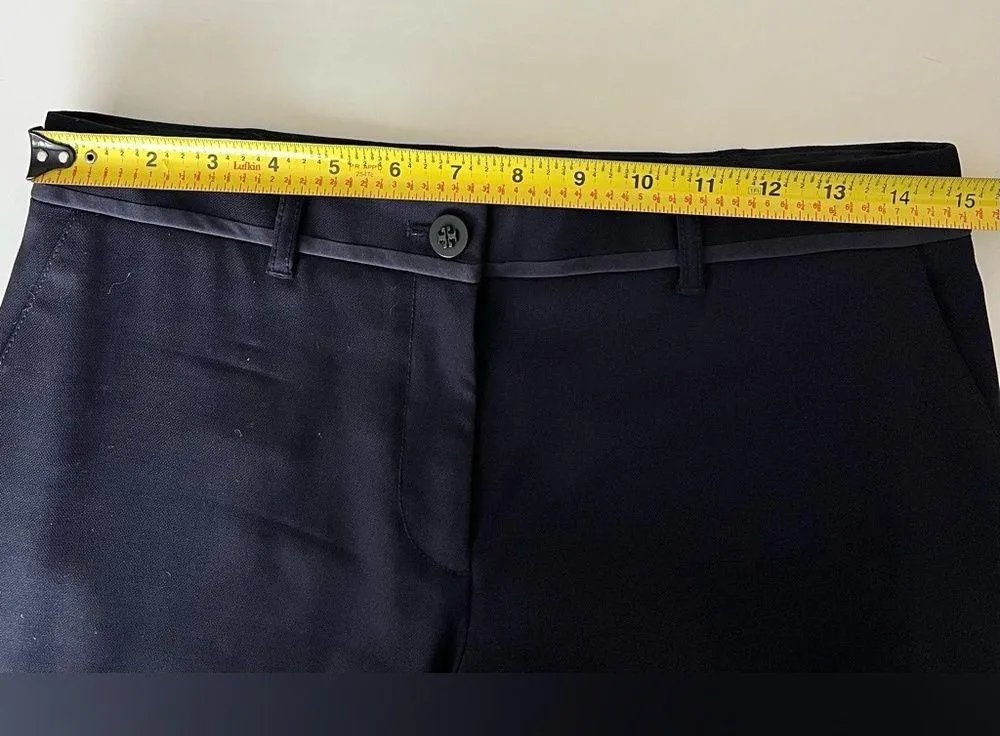 Tory Burch Marina Wool Tapered Ankle Trousers in Navy Blue 2 - Image 7